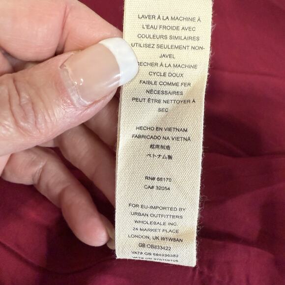 Free People Canyonland Jumper Dress Size 10 Red Velvet Corduroy Button Front NEW - Picture 8 of 11